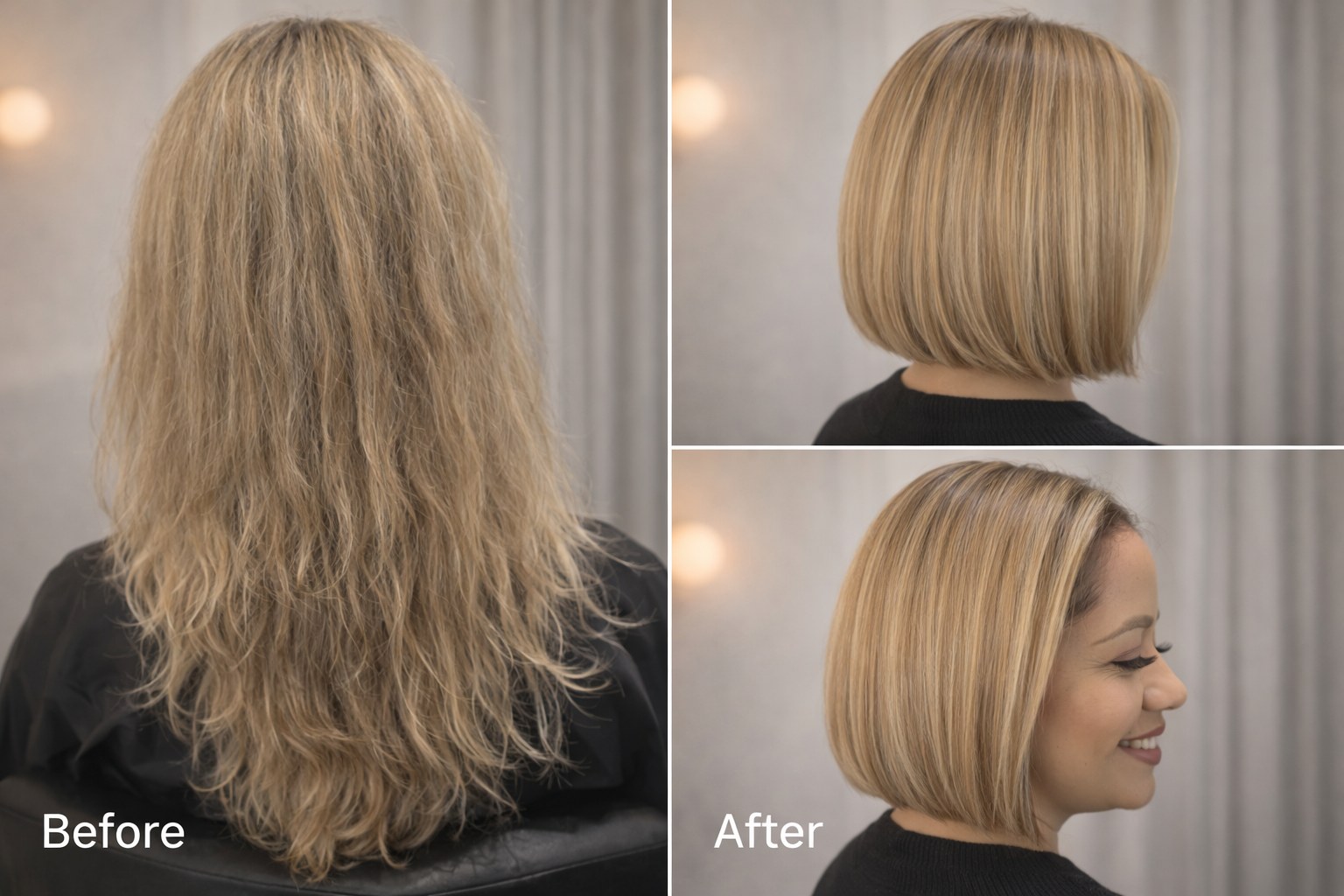 Long curly cut and style transformation