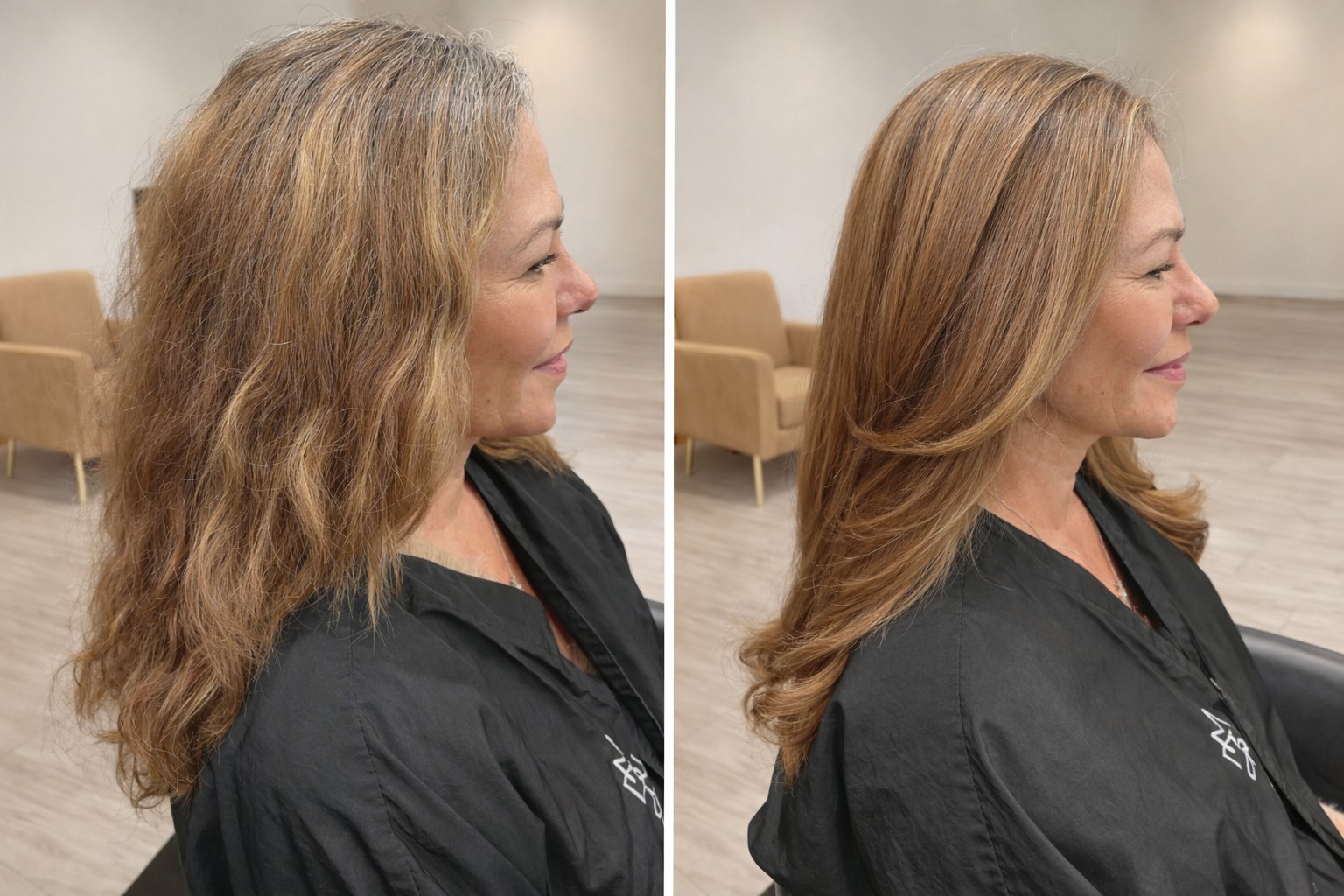 Glossy burgundy color transformation