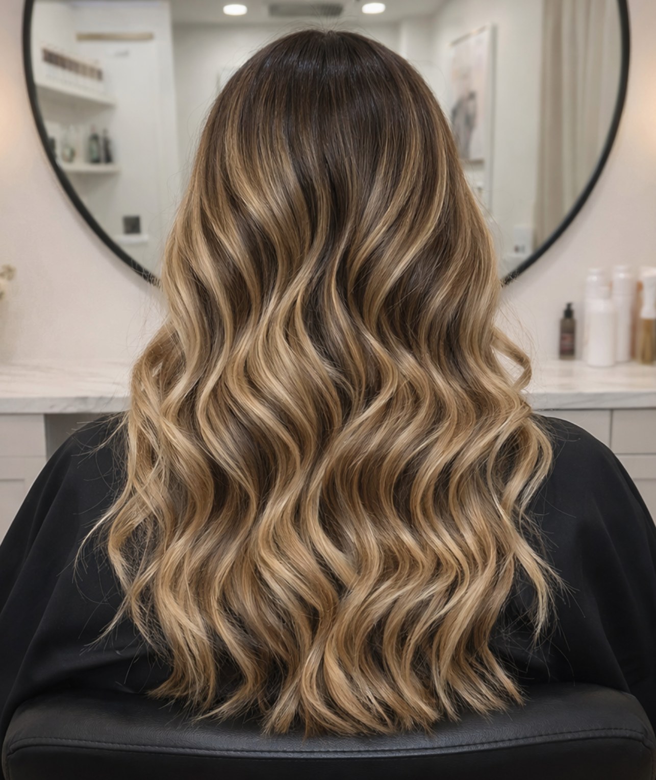 Long curly hair cut and styled at Curly Hair Concierge